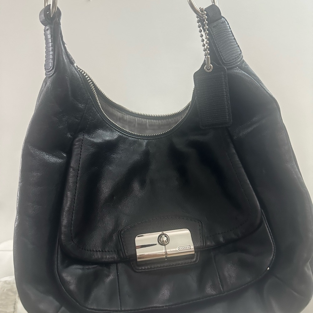Coach Black Leather Hobo Bag